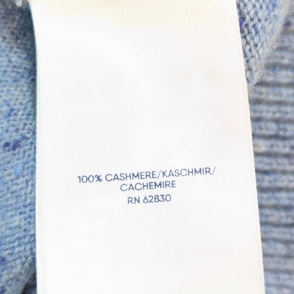 Lands' End Women's Light Blue Speckled Cashmere Turtleneck Sweater Soft Luxury S - Picture 8 of 11